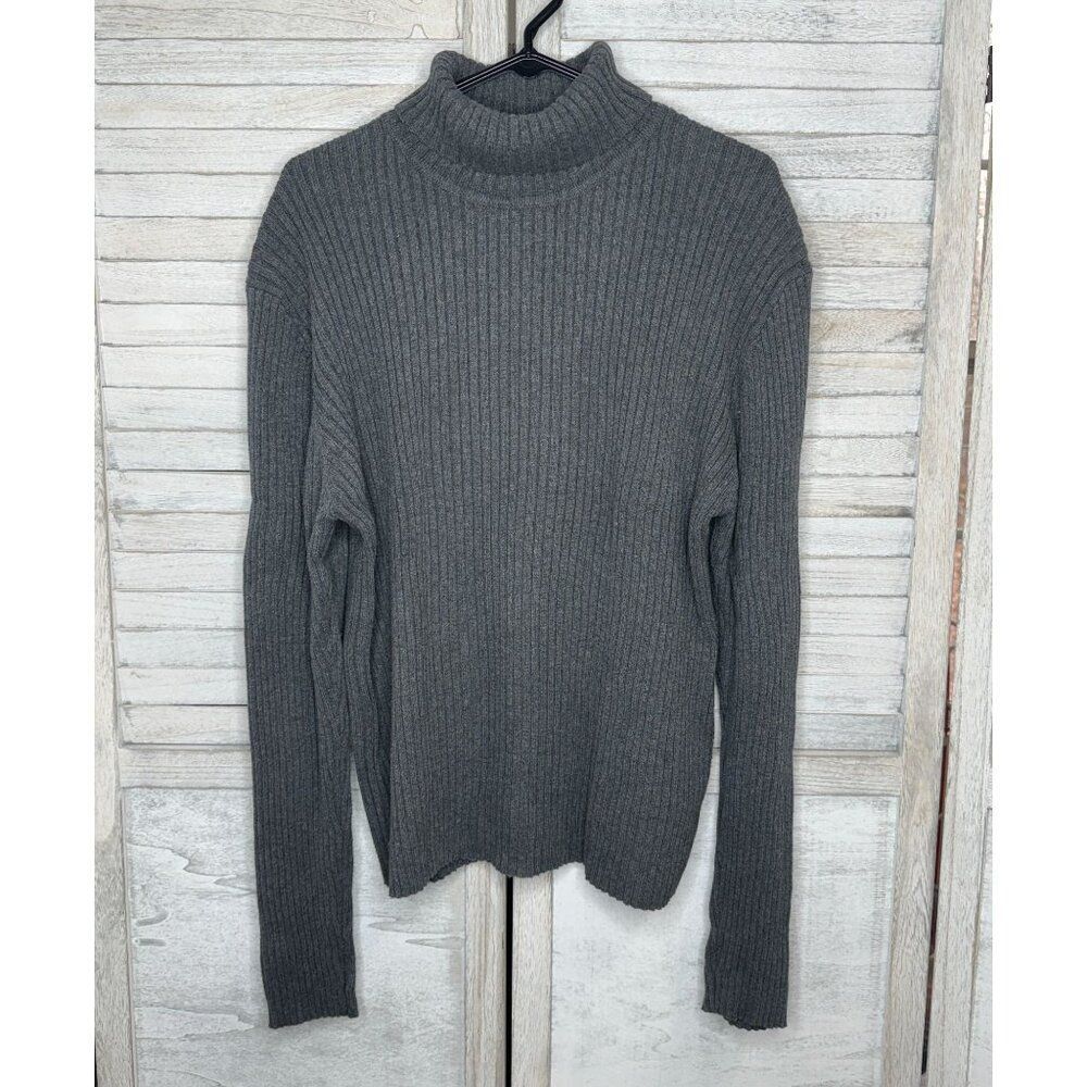 GAP Men's Ribbed Turtleneck Pullover Sweater Gray Size XL